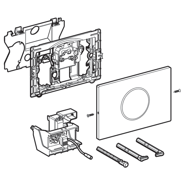 Plaque de déclenchement infrarouge Geberit Sigma10 électronique à visser pour réservoir à encastrer Sigma 12 cm / Acier inoxydable brossé / Revêtement Easy Clean + Anti-Traces de doigt - vue 3