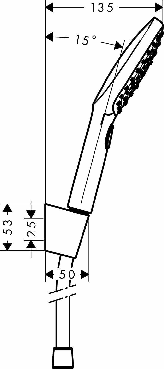 Support mural Hansgrohe avec douchette à main Raindance Select E 3 jets et flexible Isiflex - vue 6