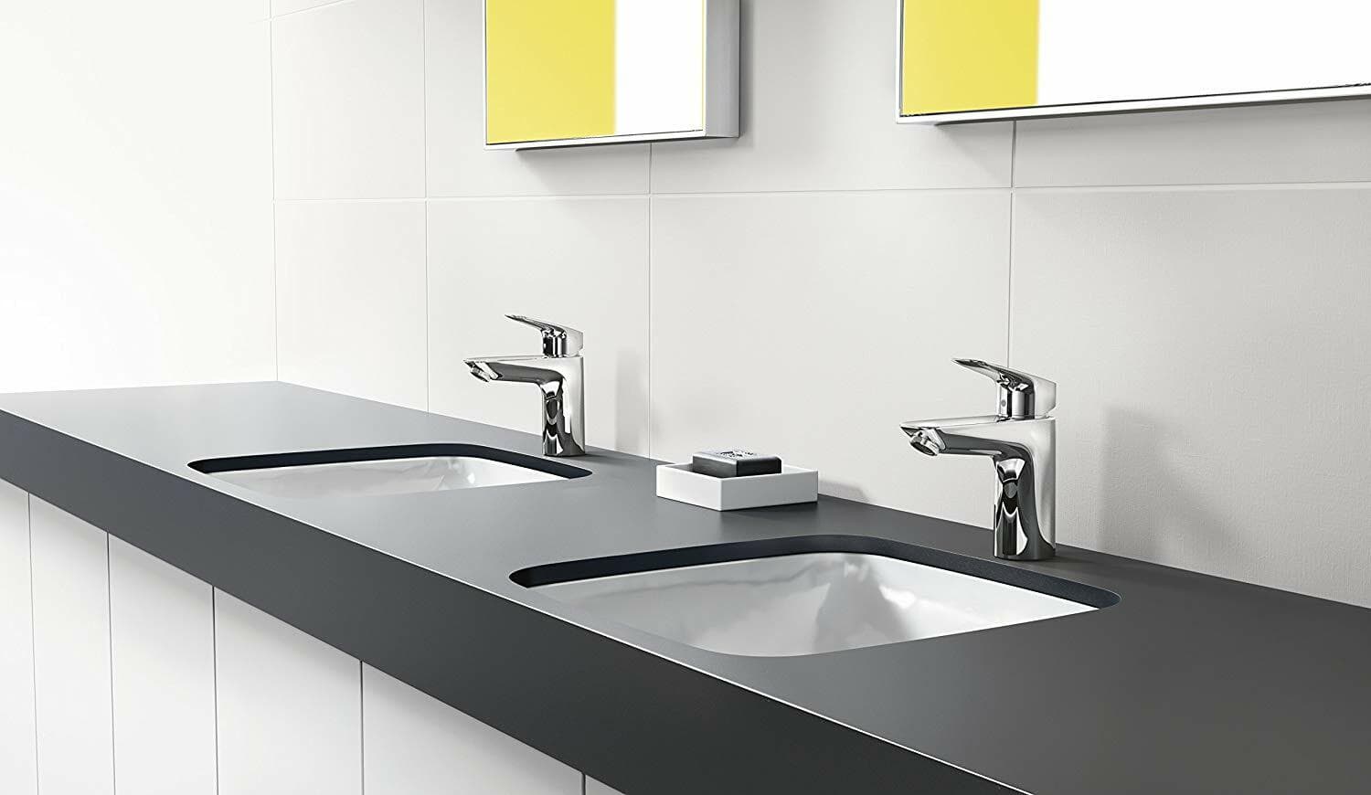 Mitigeur de lavabo Hansgrohe Logis 100 CoolStart en laiton chromé  avec tirette et vidage - vue 4