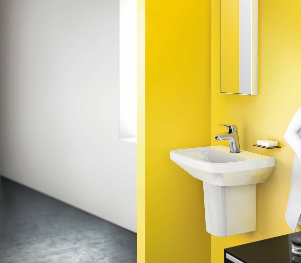 Mitigeur de lavabo Hansgrohe Logis 75 CoolStart en laiton chromé avec tirette et vidage - vue 6