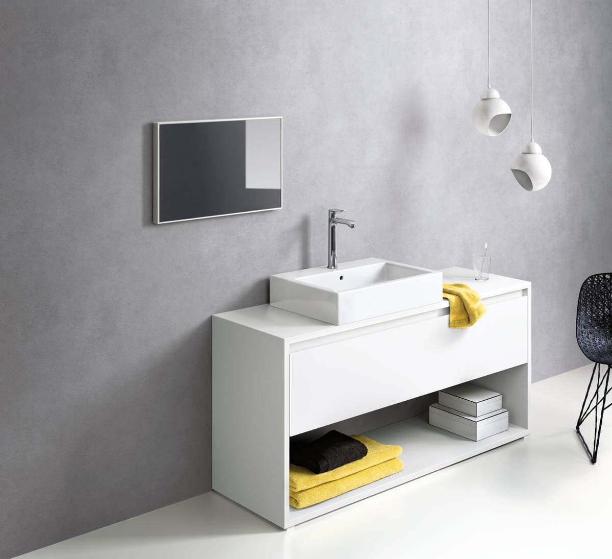 Mitigeur surélevé pour vasque libre Hansgrohe Metris 200 en laiton chromé avec tirette et vidage - vue 6