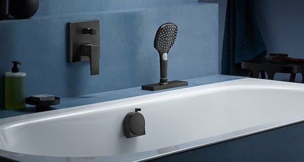 Set de finition pour mitigeur bain / douche encastré Hansgrohe Metropol en noir mat - vue 3