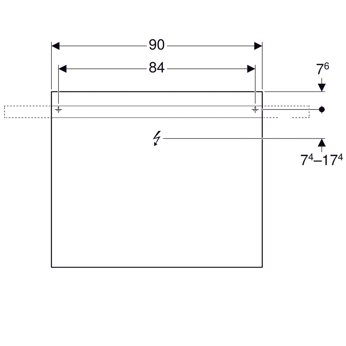 Miroir lumineux Geberit iCon 90 cm - vue 7