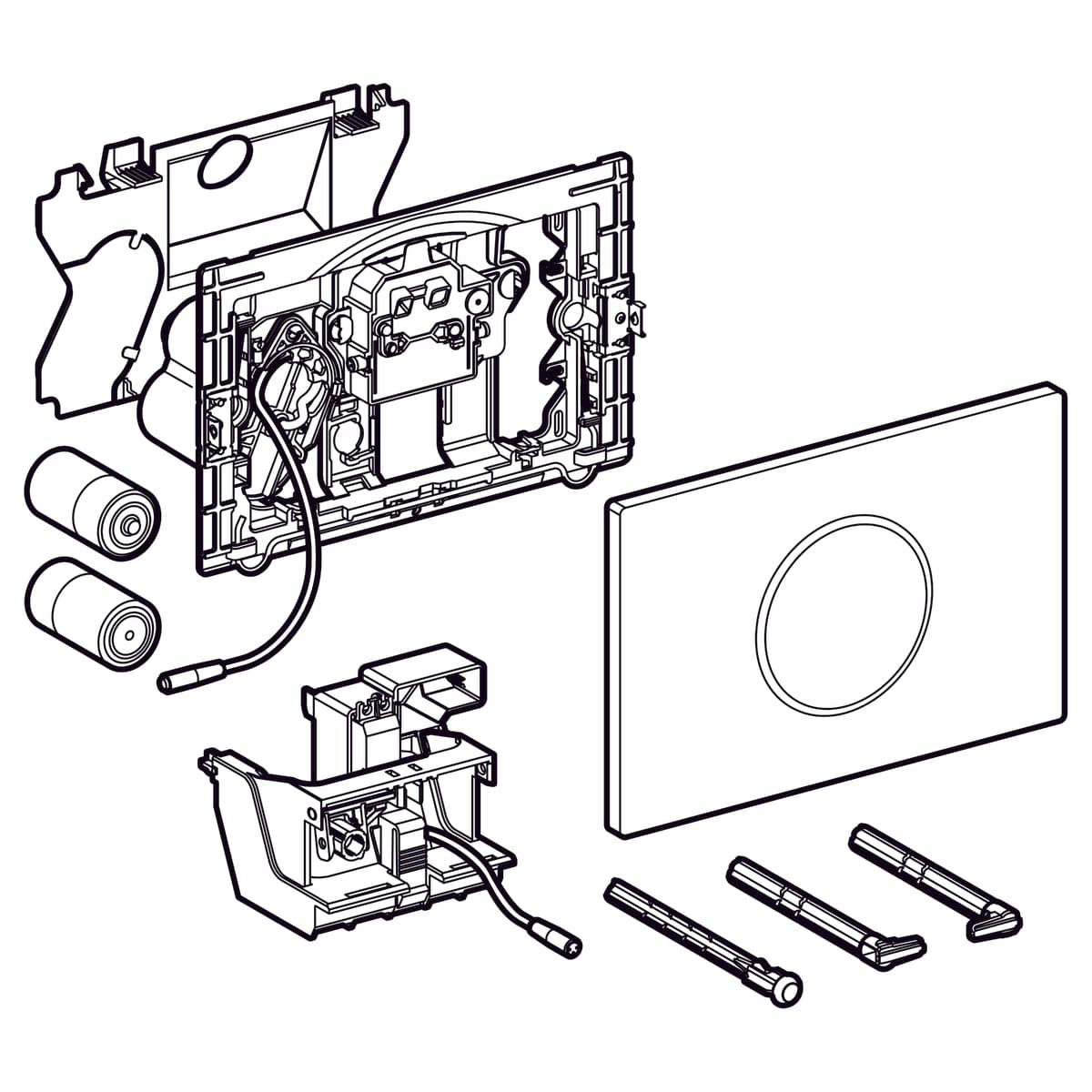Plaque de déclenchement infrarouge Geberit Sigma10 électronique pour réservoir à encastrer Sigma 12 cm / Blanc - Chromé brillant - vue 3