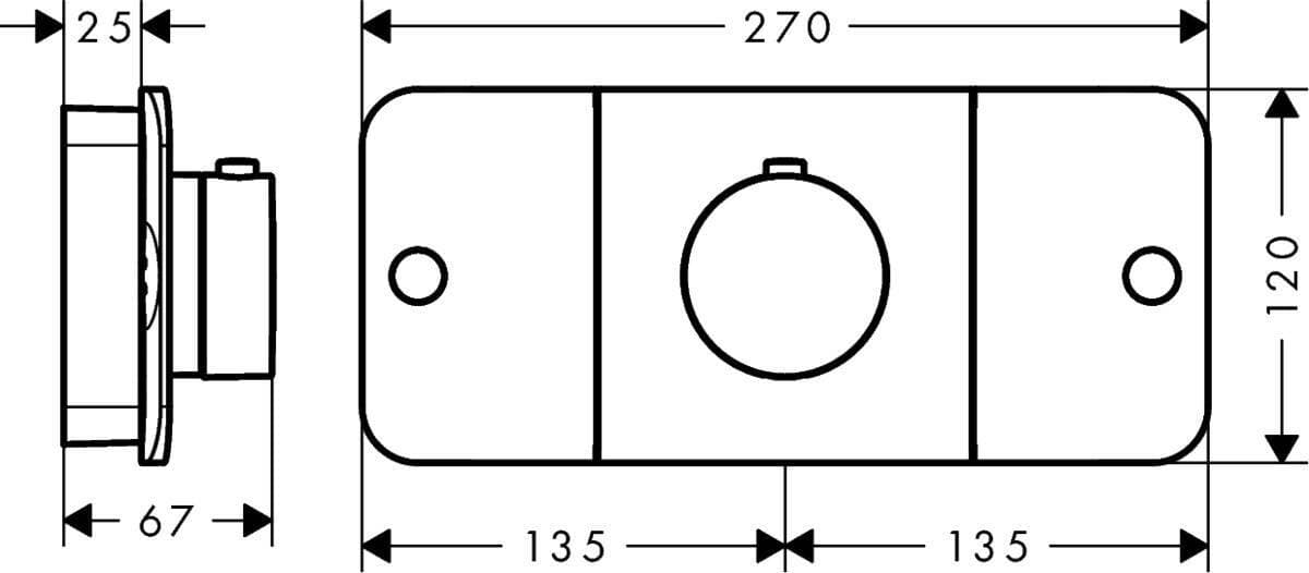Module thermostatique encastré AXOR One avec 2 fonctions - vue 8