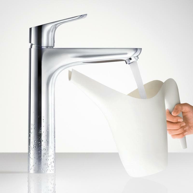 Mitigeur de lavabo Hansgrohe Focus 190 Ecosmart en laiton chromé avec tirette et vidage - vue 6