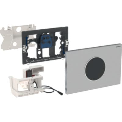 Plaque de déclenchement infrarouge Geberit Sigma10 électronique à visser pour réservoir à encastrer Sigma 12 cm / Acier inoxydable brossé / Revêtement Easy Clean + Anti-Traces de doigt