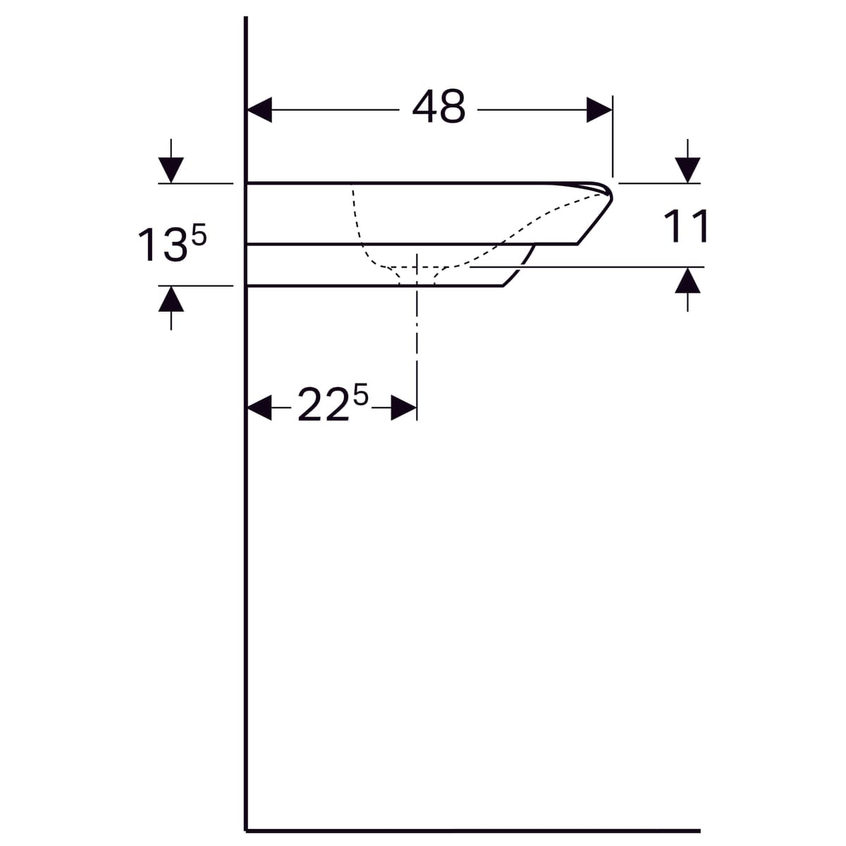 Plan-vasque double Geberit myDay 130 cm - vue 9