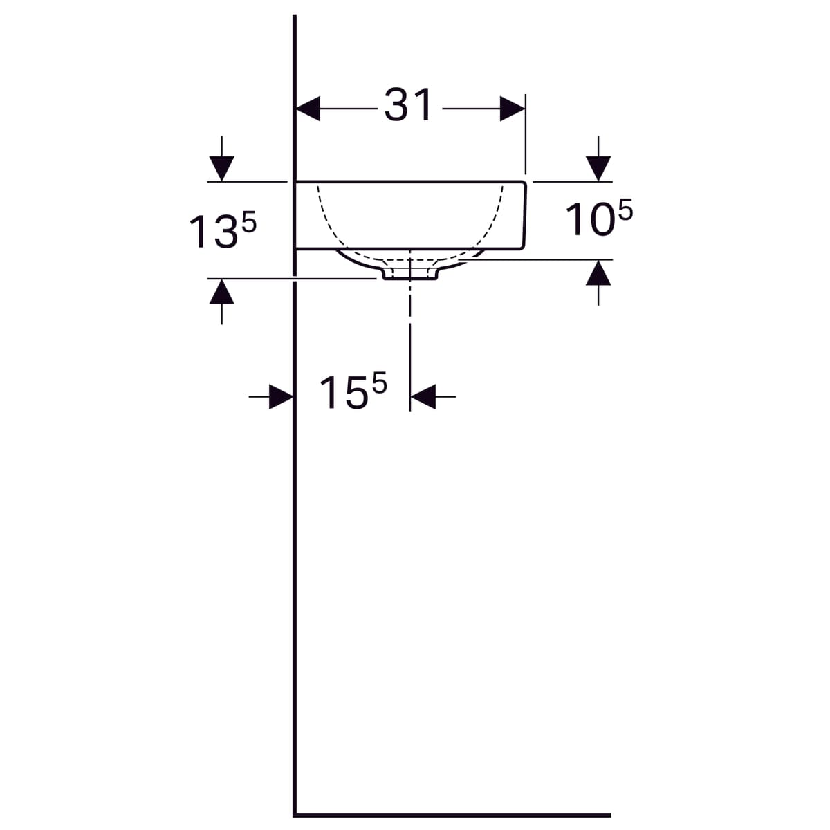 Lave-mains Geberit iCon 53 cm - vue 9