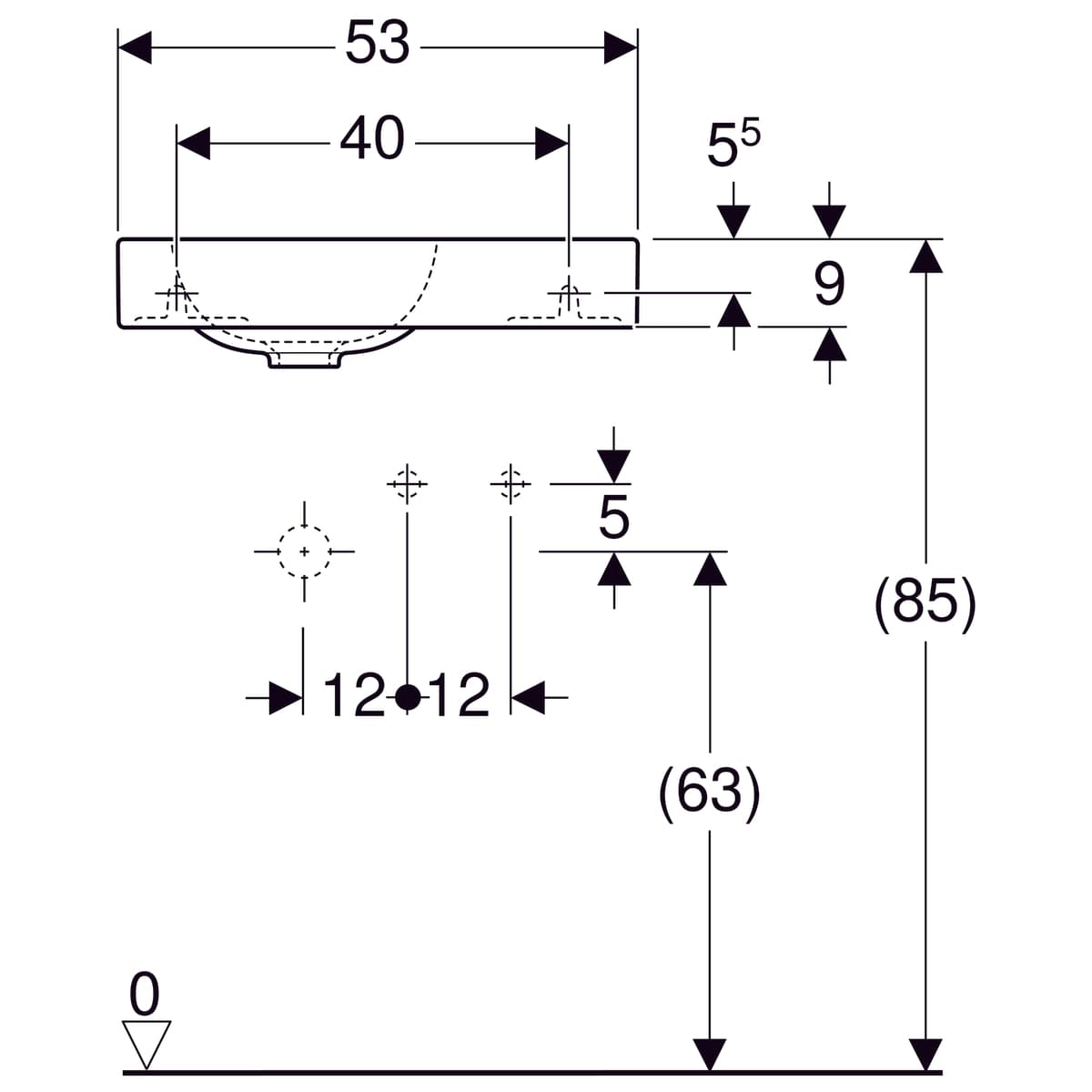 Lave-mains Geberit iCon 53 cm - vue 8