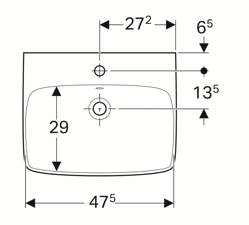 Lavabo Geberit Selnova / Smyle C Square 55 cm - vue 7