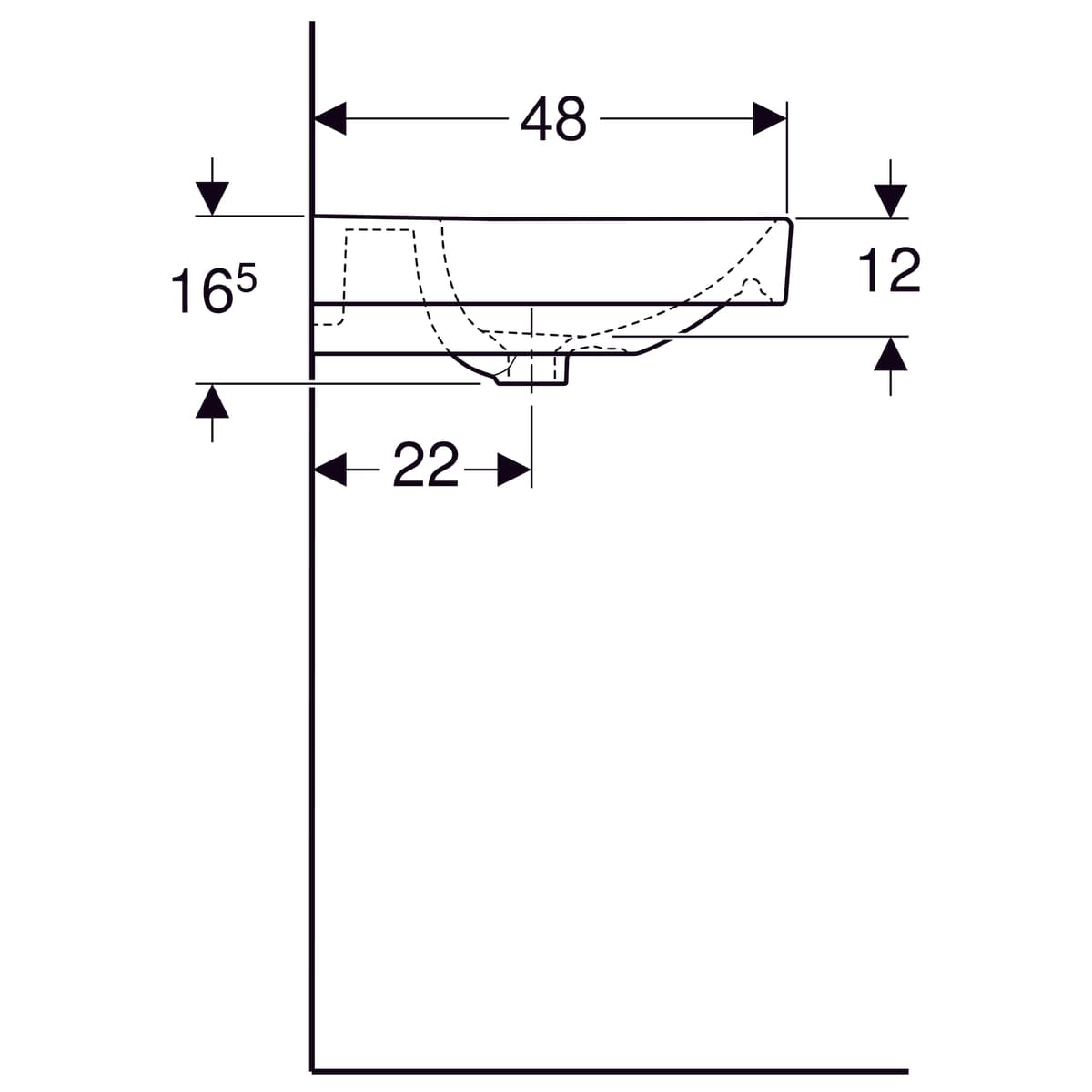 Lavabo Geberit Smyle Square 60 cm - vue 7