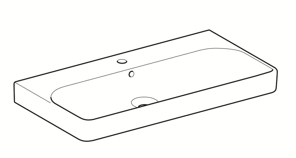 Plan-vasque Geberit / Keramag Smyle Square 90 cm - vue 3