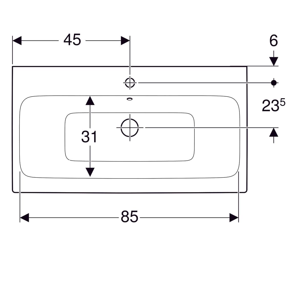 Plan-vasque à poser Geberit iCon 90 cm - vue 5