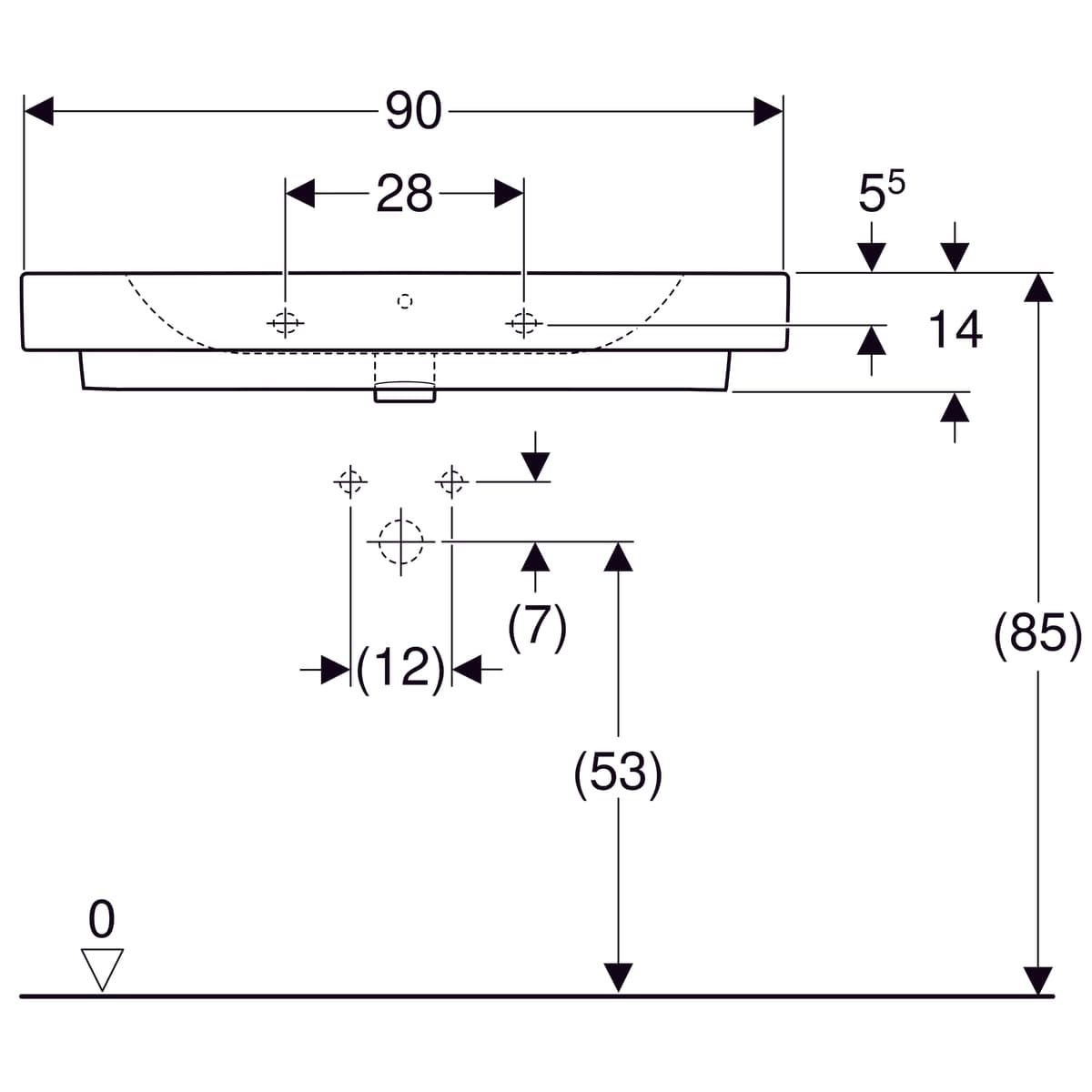 Plan-vasque à poser Geberit iCon 90 cm - vue 6
