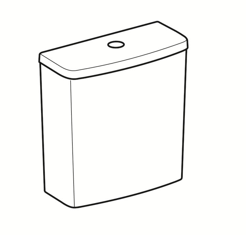 Réservoir apparent Geberit Selnova Square rinçage double touche alimentation latérale - vue 4