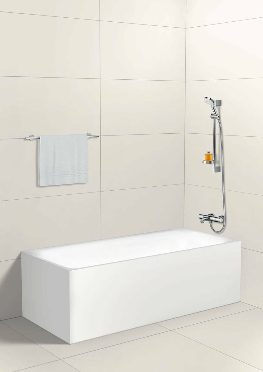 Barre de douche Hansgrohe avec douchette à main Crometta Vario 2 jets, flexible confortFlex 160 cm et porte-savon Casetta C - vue 3