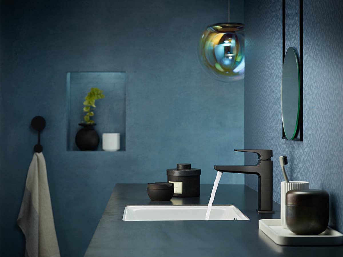 Mitigeur de lavabo Hansgrohe Metropol 110 en noir chromé brossé avec bonde push-open - vue 3
