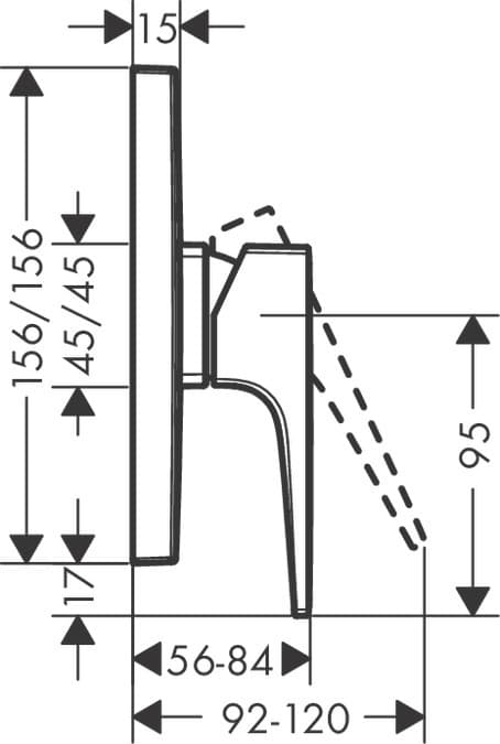 Set de finition pour mitigeur de douche encastré Hansgrohe Metropol - vue 3