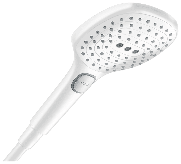 Douchette à main Hansgrohe Raindance Select E 120 3 jets en blanc mat