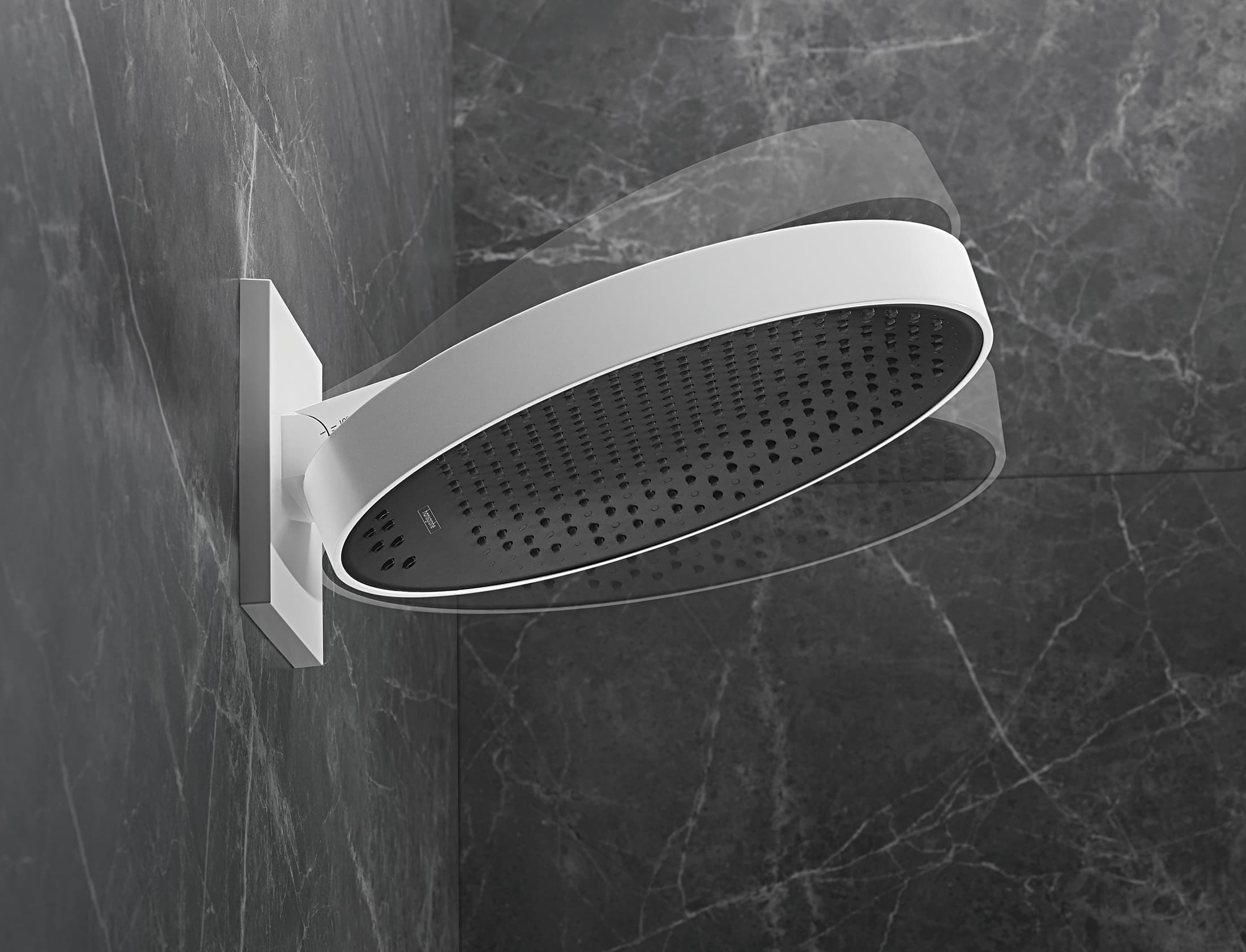 Douche de tête Hansgrohe Rainfinity 360 1 jet avec raccord mural en blanc mat - vue 4