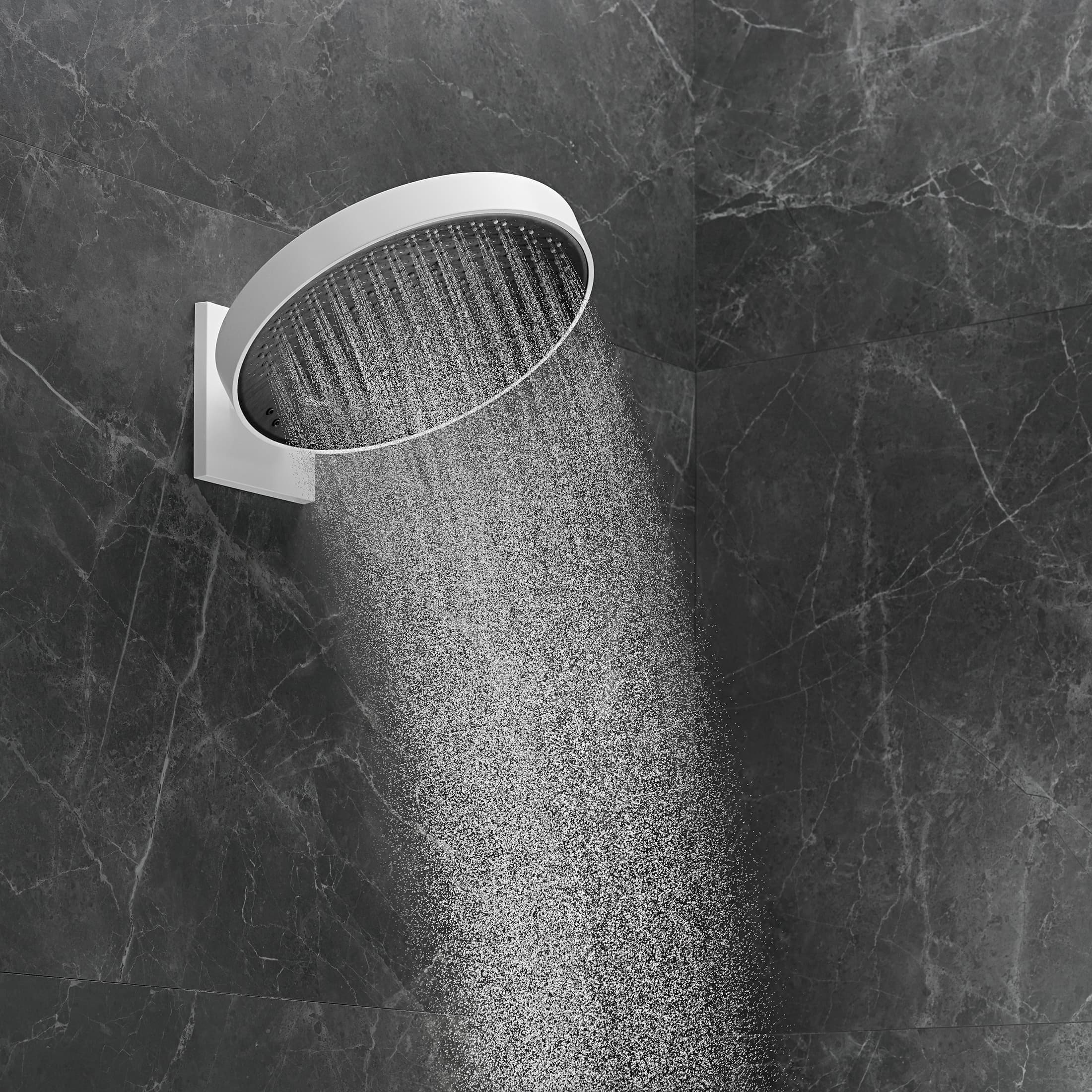 Douche de tête Hansgrohe Rainfinity 360 1 jet avec raccord mural en blanc mat - vue 5