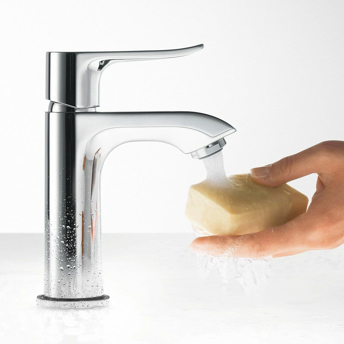 Mitigeur petit lavabo Hansgrohe Metris 100 sans tirette ni vidage - vue 4