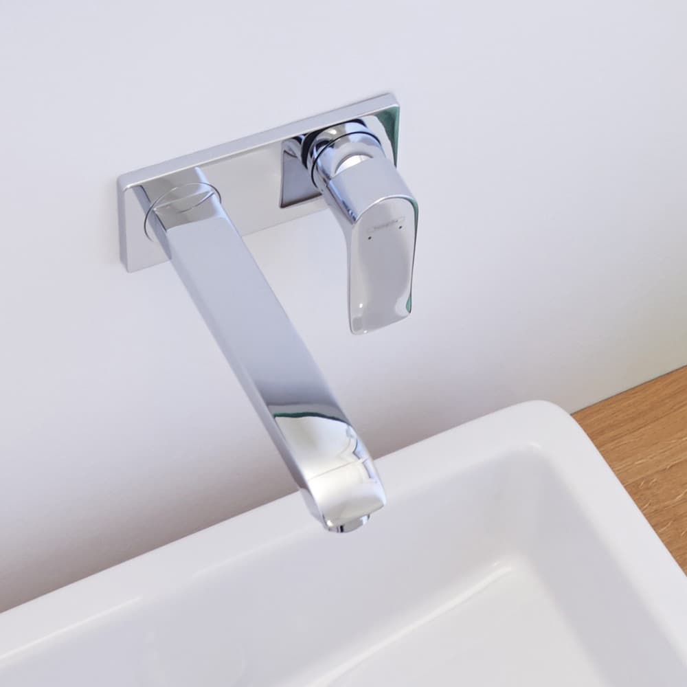 Mitigeur de lavabo encastré Hansgrohe Metris 225 mm en laiton chromé - vue 3