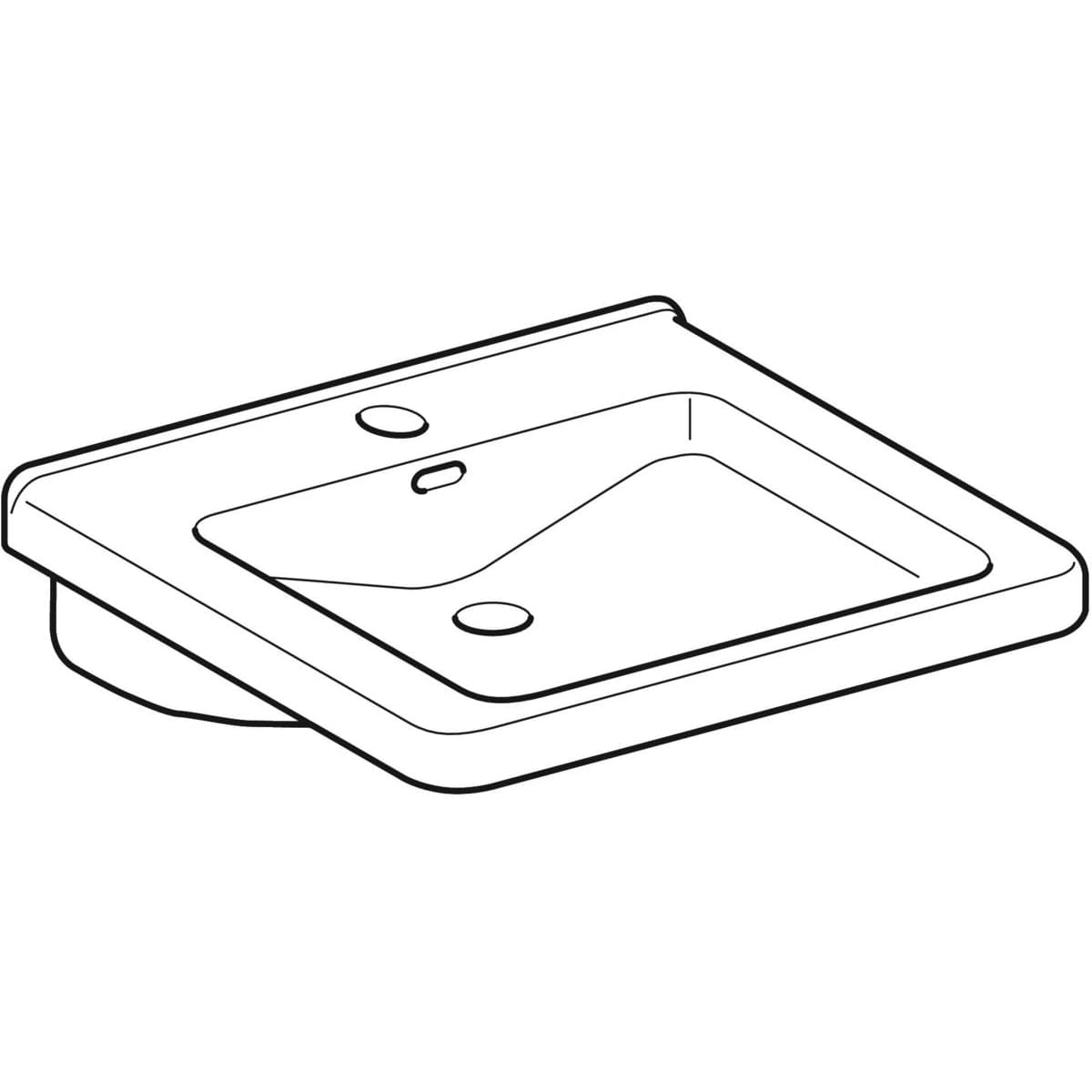 Lavabo Geberit Selnova Comfort Square, adapté PMR - vue 5