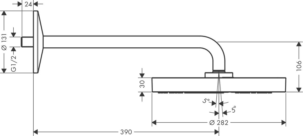 Douche de tête AXOR One 280 avec bras de douche 390 mm - vue 4