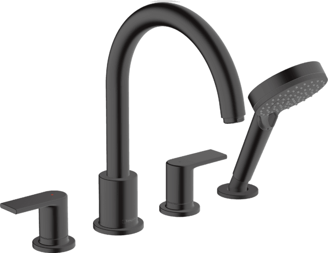 Mélangeur 4 trous pour montage sur bord de baignoire Hansgrohe Vernis Blend en noir mat