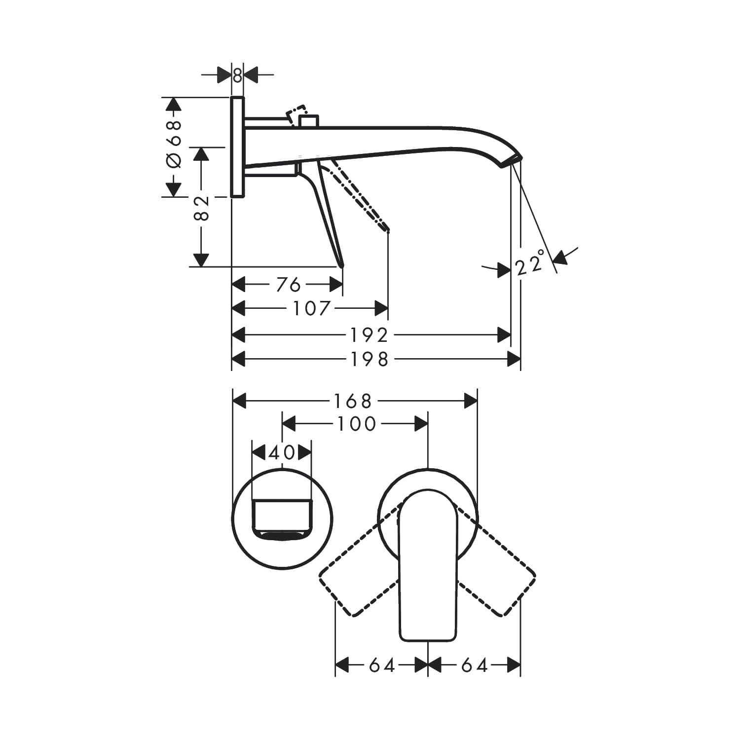 Mitigeur de lavabo encastré Hansgrohe Vivenis 195 mm en bronze brossé - vue 3