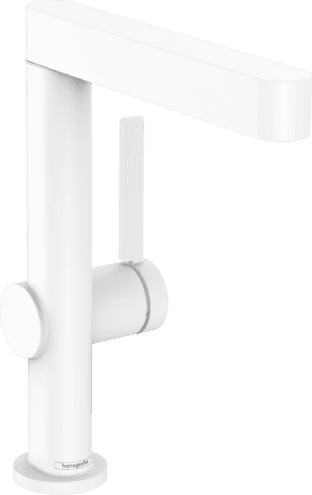 Mitigeur de lavabo Hansgrohe Finoris 230 avec bec orientable et bonde push-open en blanc mat