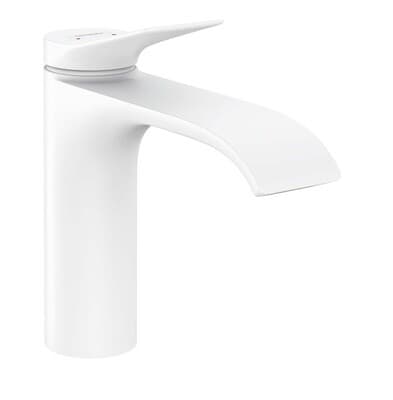 Mitigeur de lavabo Hansgrohe Vivenis 110 avec tirette et vidage en blanc mat