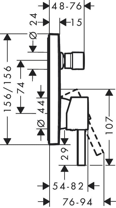 Set de finition pour mitigeur de bain / douche encastré Hansgrohe Finoris - vue 3
