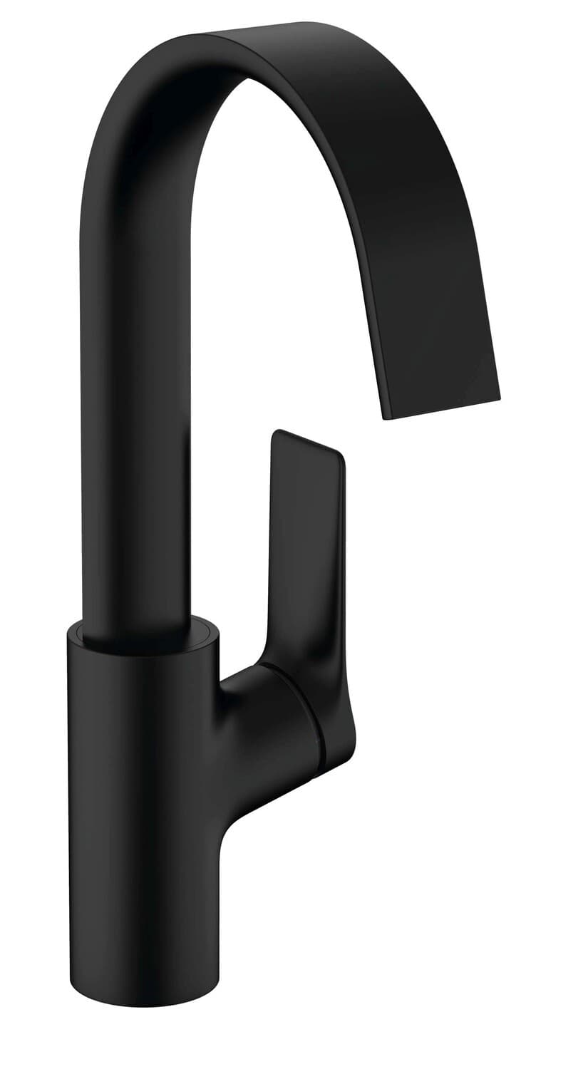Mitigeur de lavabo Hansgrohe Vivenis 210 avec bec orientable, tirette et vidage en noir mat