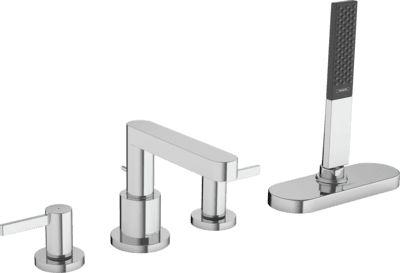 Mélangeur 4 trous pour montage sur bord de baignoire Hansgrohe Finoris avec sBox