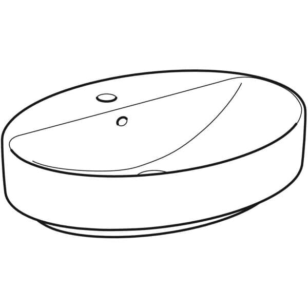 Vasque bol Geberit VariForm ovale 60 x 45 cm avec plage de robinetterie - vue 6