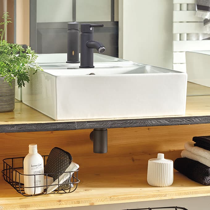 Siphon de lavabo Wirquin Linéis mini en noir mat - vue 3