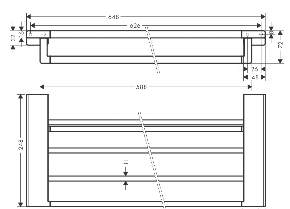 Porte-serviettes multi-barres Hansgrohe AddStoris en noir chromé brossé - vue 3