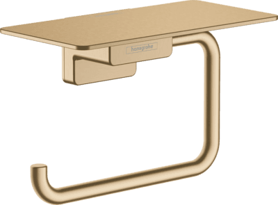 Porte-papier WC avec tablette Hansgrohe AddStoris en bronze brossé