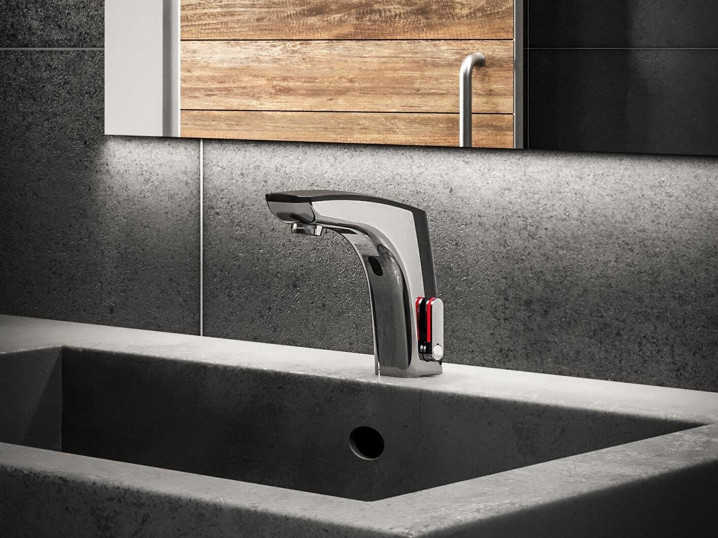 Mitigeur de lavabo électronique sur plage sur secteur Presto Nova - vue 3
