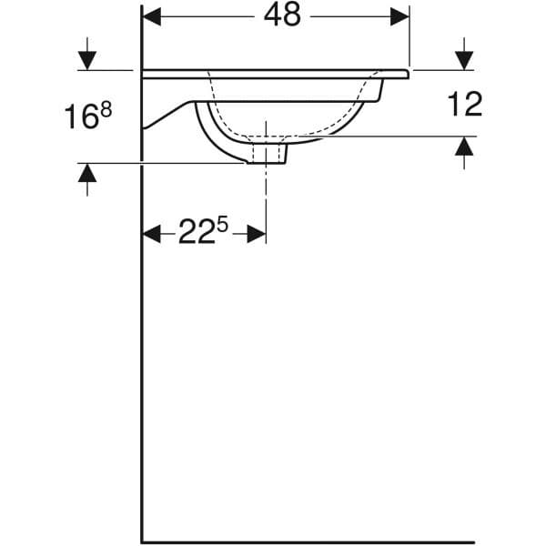 Lavabo pour meuble Geberit Selnova Square 80 cm - vue 7