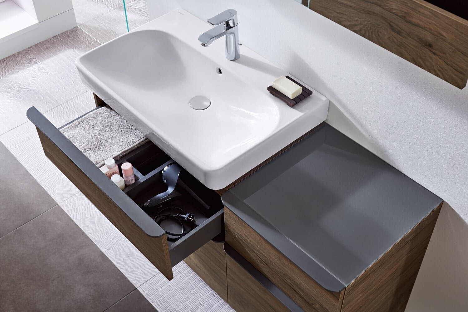 Plan-vasque Geberit / Keramag Smyle Square 90 cm