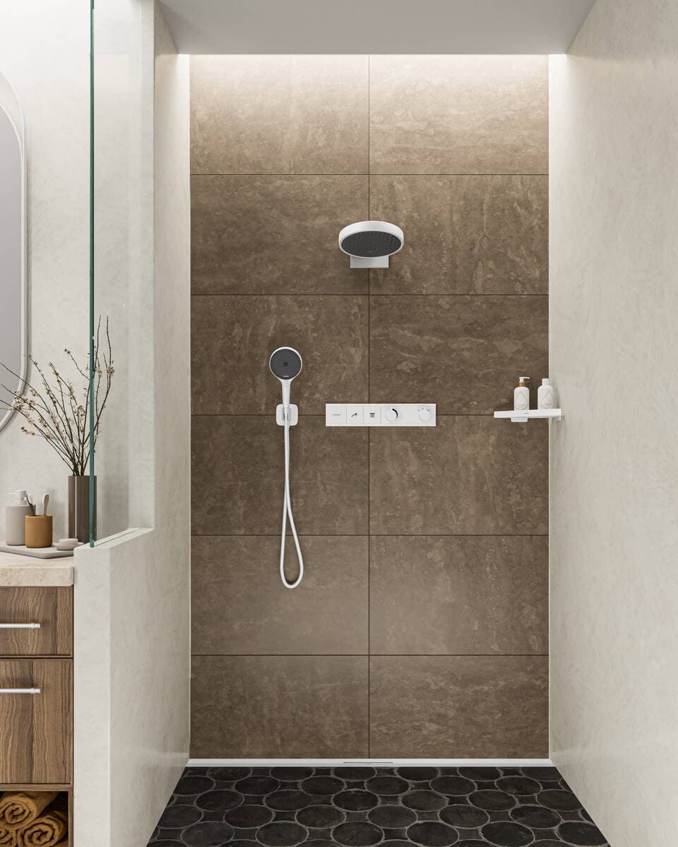 Module thermostatique encastré Hansgrohe RainSelect avec 2 fonctions en blanc mat - vue 3