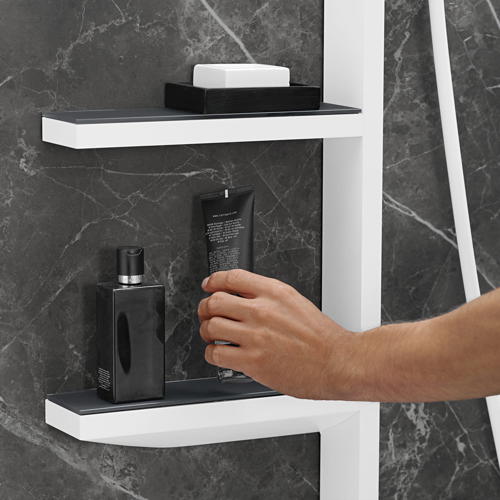 Colonne de douche Showerpipe Hansgrohe Rainfinity 360 1 jet pour installation encastrée en blanc mat - vue 4