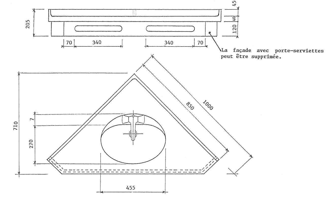 Plan-vasque d'angle Bermudes 85 cm - vue 11