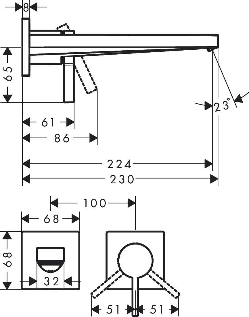 Mitigeur de lavabo encastré Hansgrohe Tecturis E 225 mm en blanc mat - vue 4