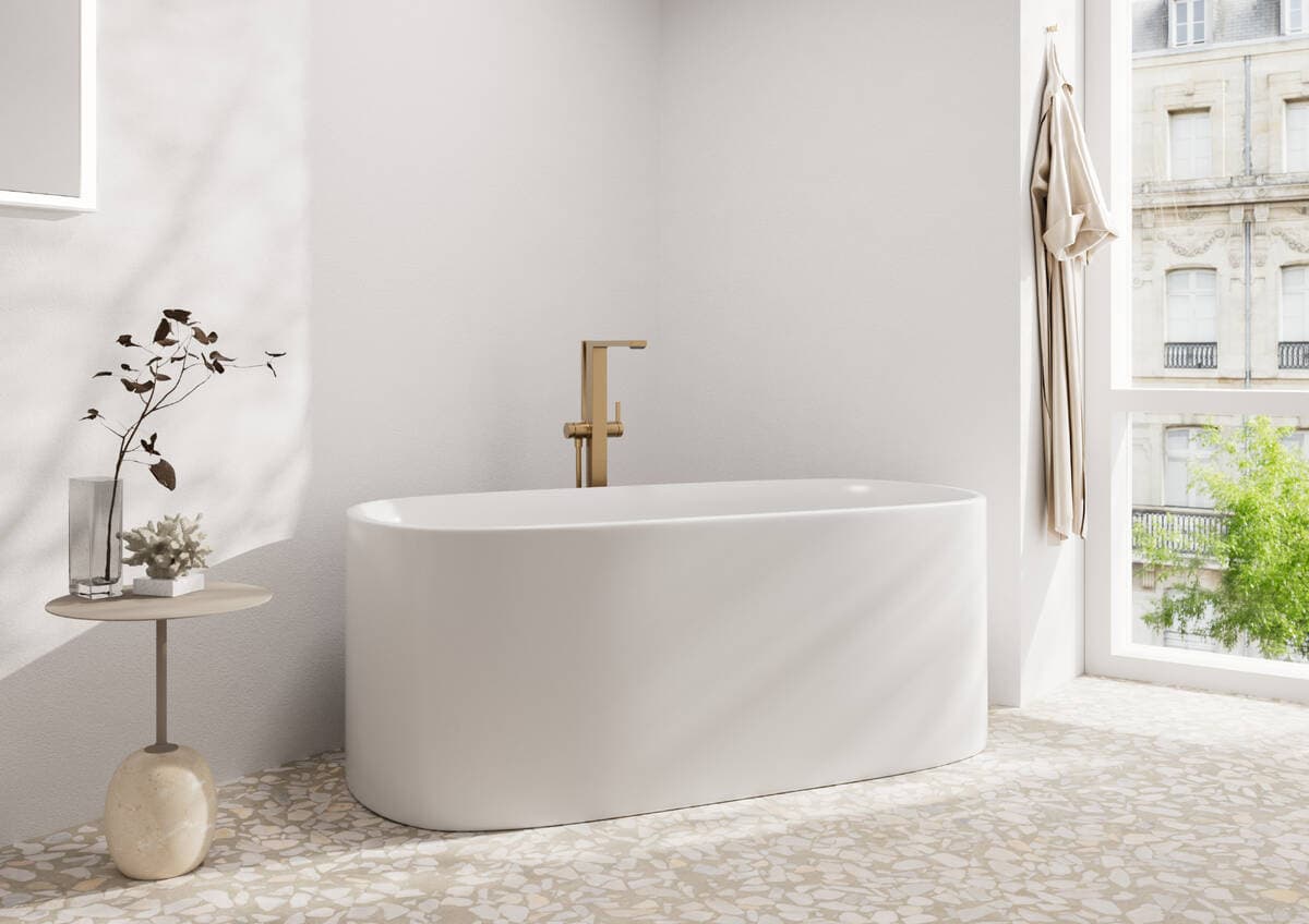 Mitigeur de bain / douche Hansgrohe Tecturis E pour montage au sol en bronze brossé - vue 3