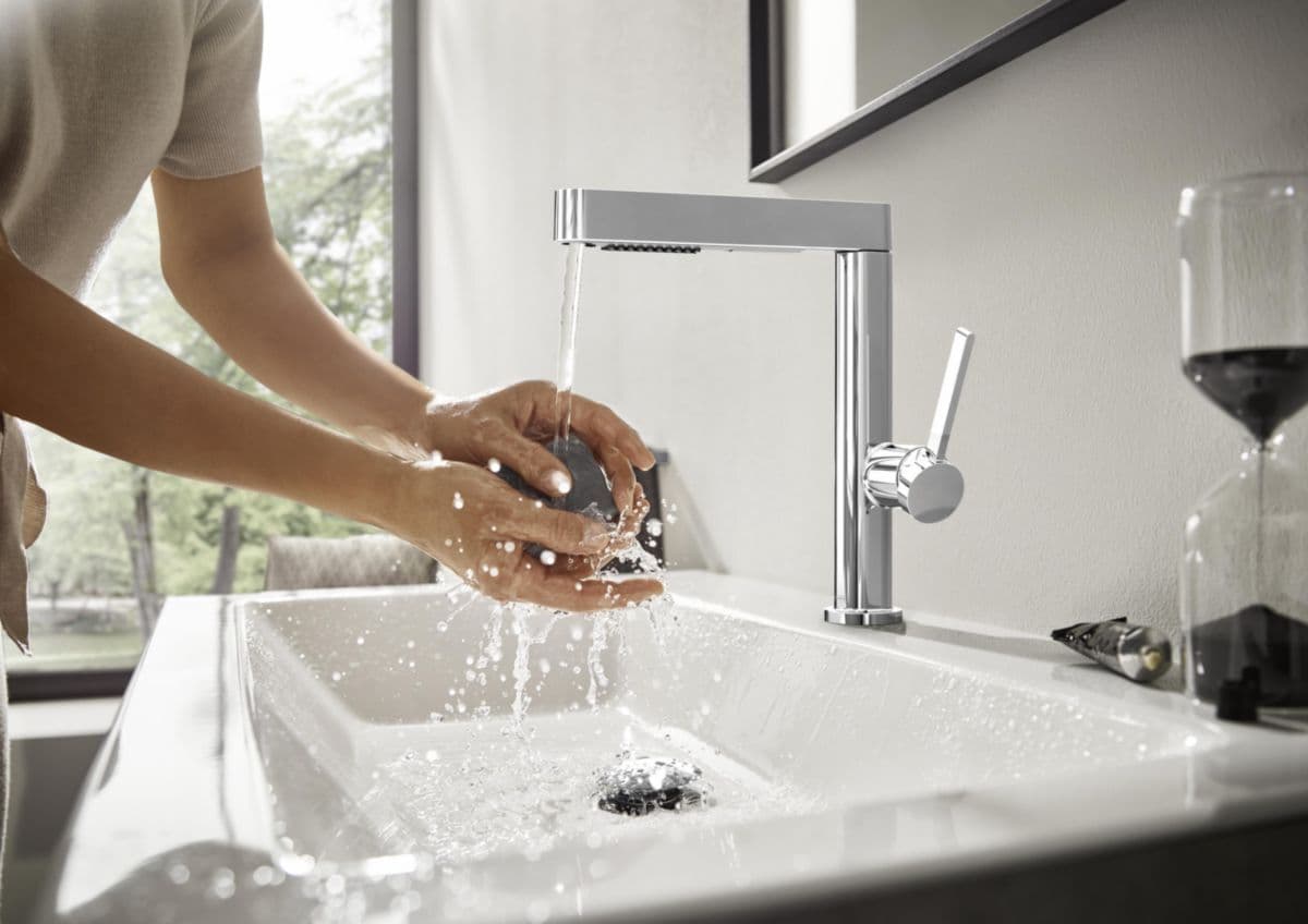 Mitigeur de lavabo Hansgrohe Finoris 230 avec douchette extractible 2 jets et bonde push-open - vue 6